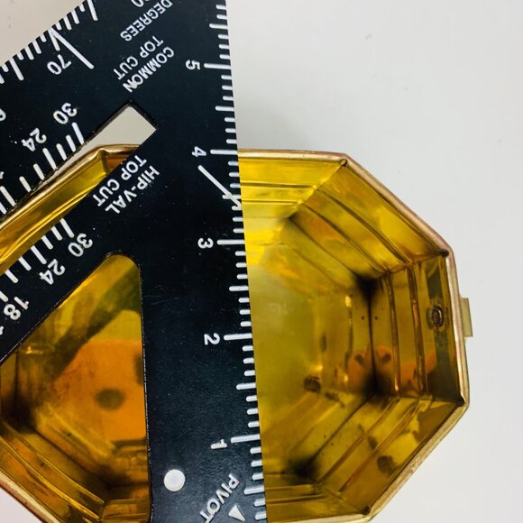 Pair Of Nesting Brass Octagonal Planters With Handles Bowl Basket VTG 60s - Picture 13 of 16